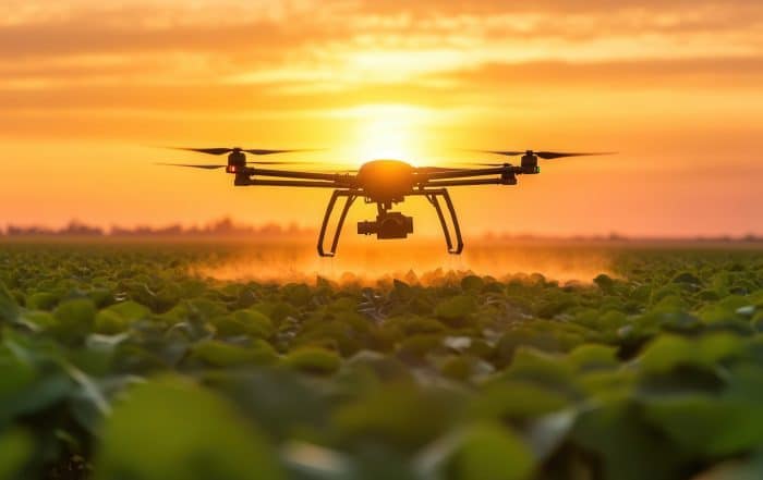 Crop Protection of soybeans with drone spraying