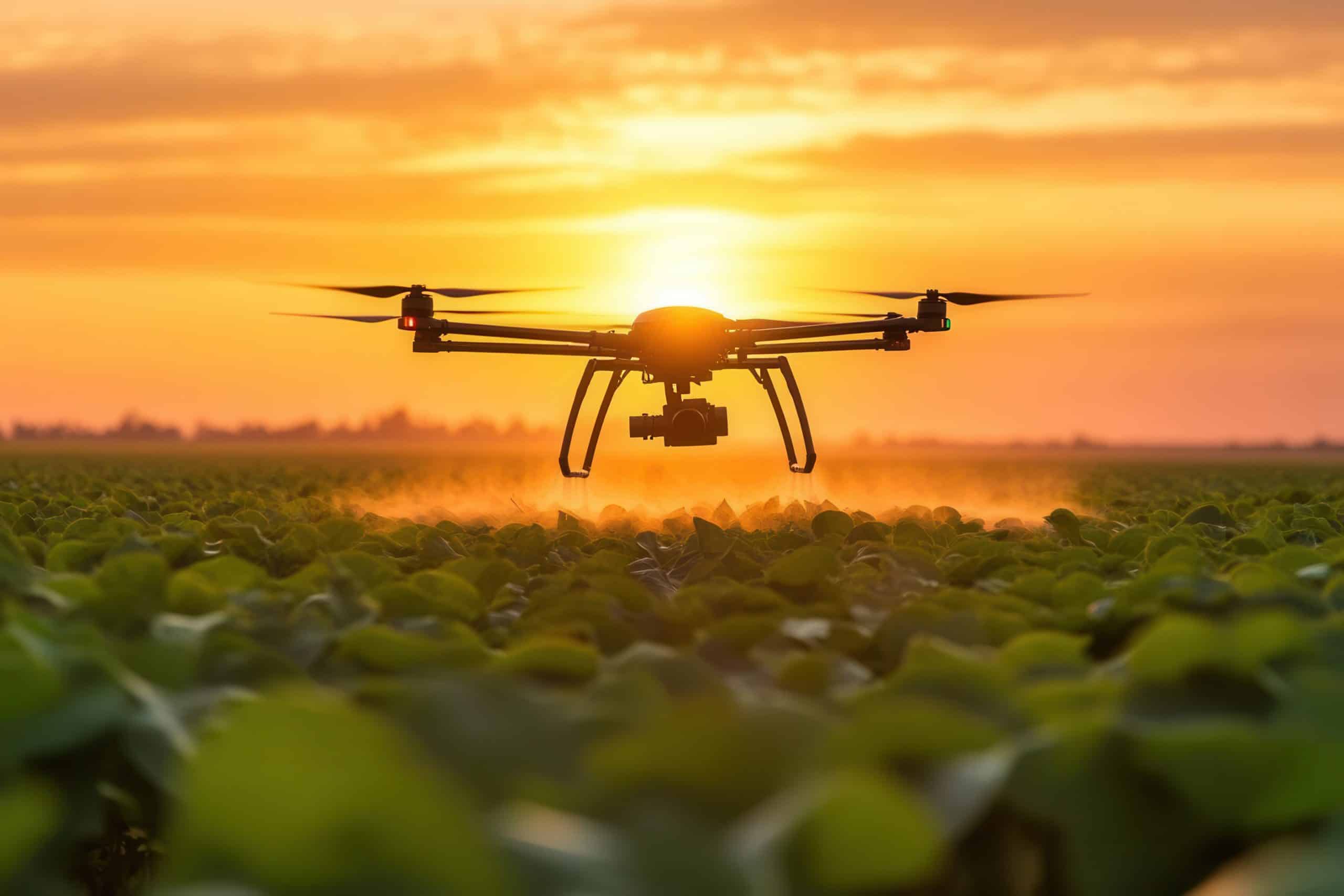 Crop Protection of soybeans with drone spraying